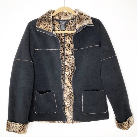 Barrage collection black animal print jacket. Med - Picture 2 of 7